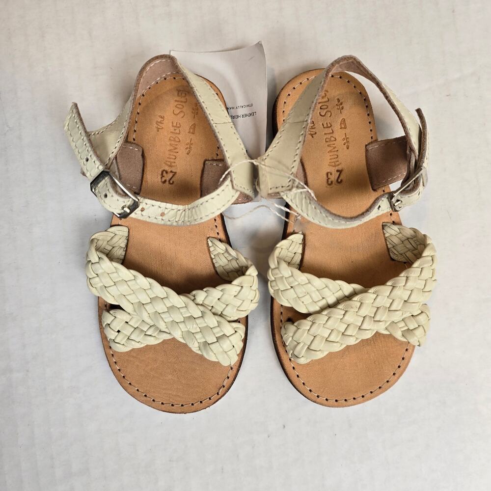 The Humble Soles Zara Sandals Size 23/7 Cream Leather Summer Beach